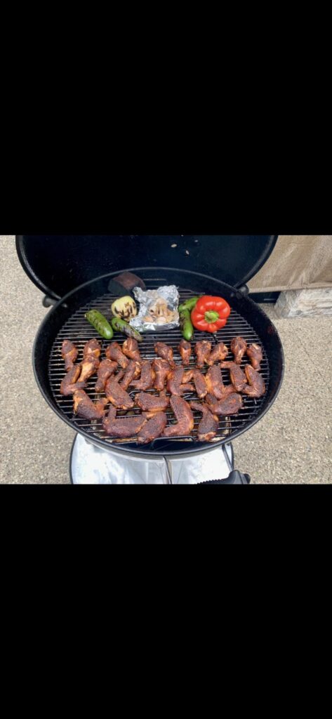 Smoked wings and veggies Smoked wings and veggies