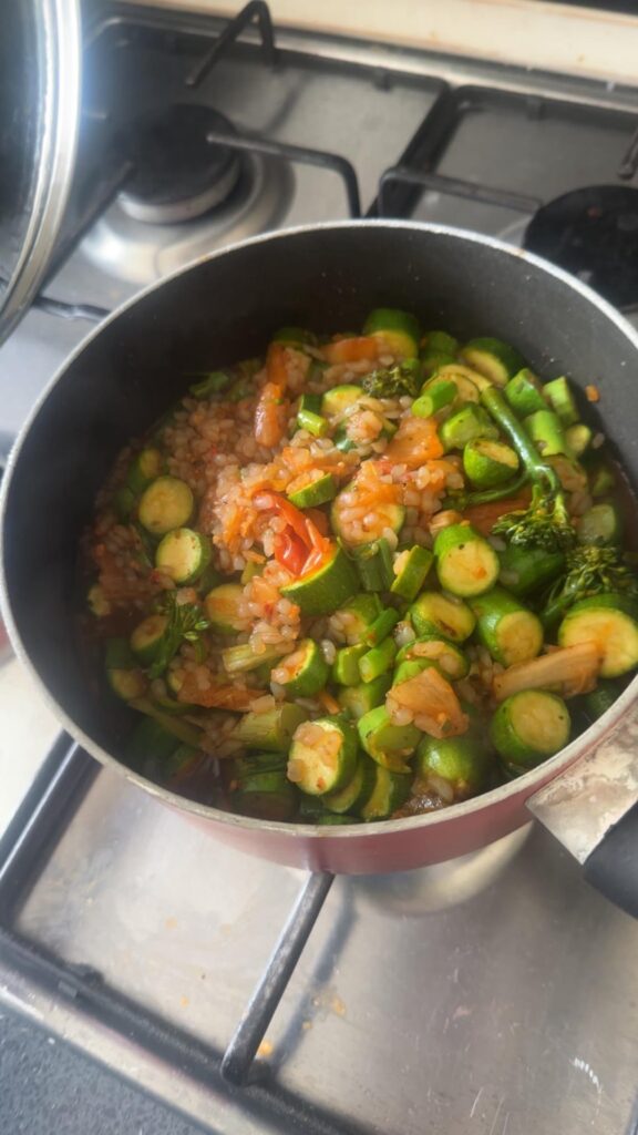 This entire thing is 350 calories. I didn’t even have a bowl big enough to fit it all in.