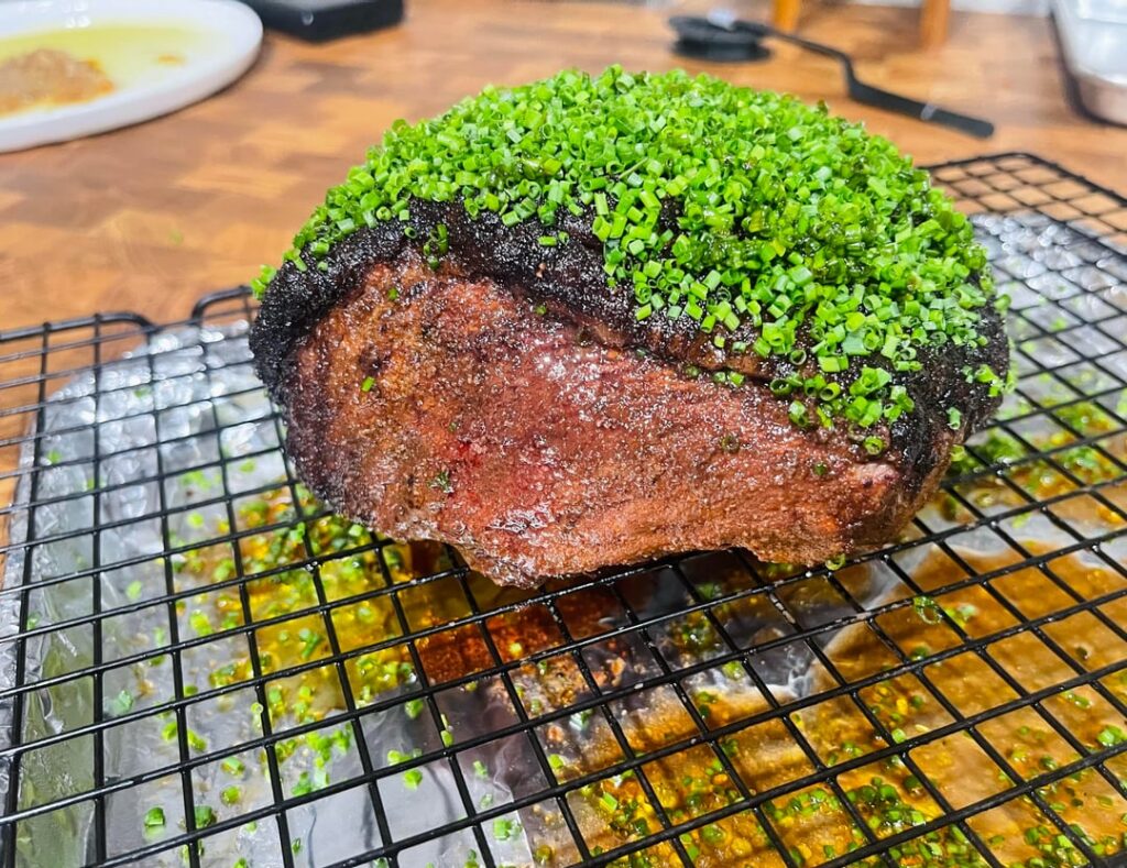A perfectly cooked picanha Aka The Queen of Beef.