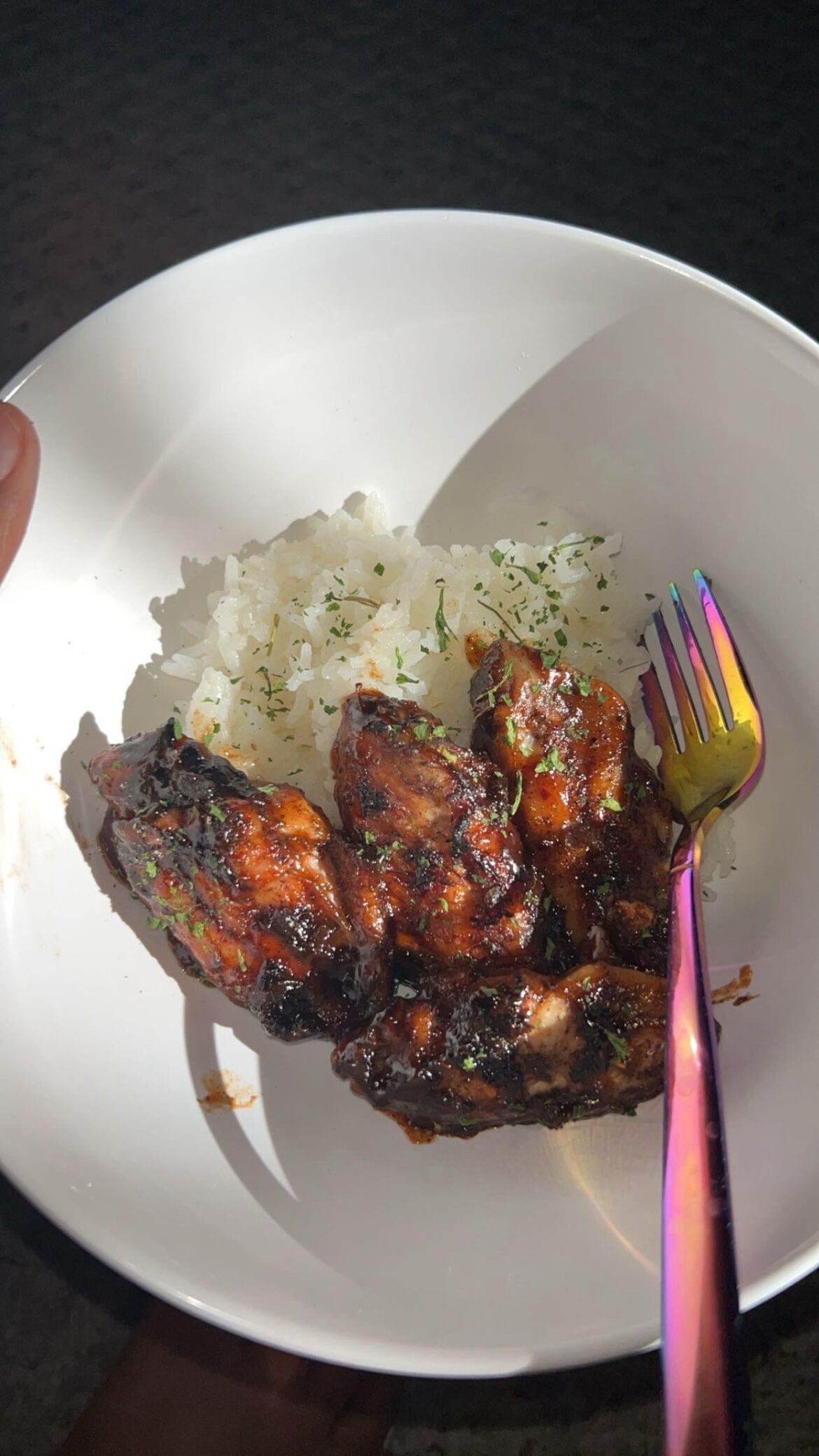 I made these jerk rub wings coated in a jerk barbecue sauce I made