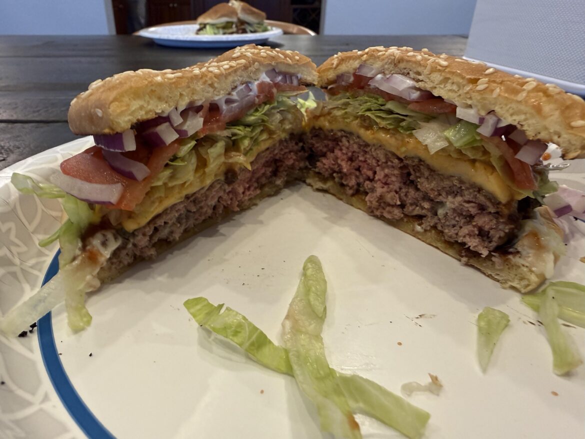 Classic cheeseburger at home