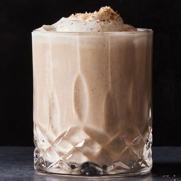 vegan eggnog in a glass