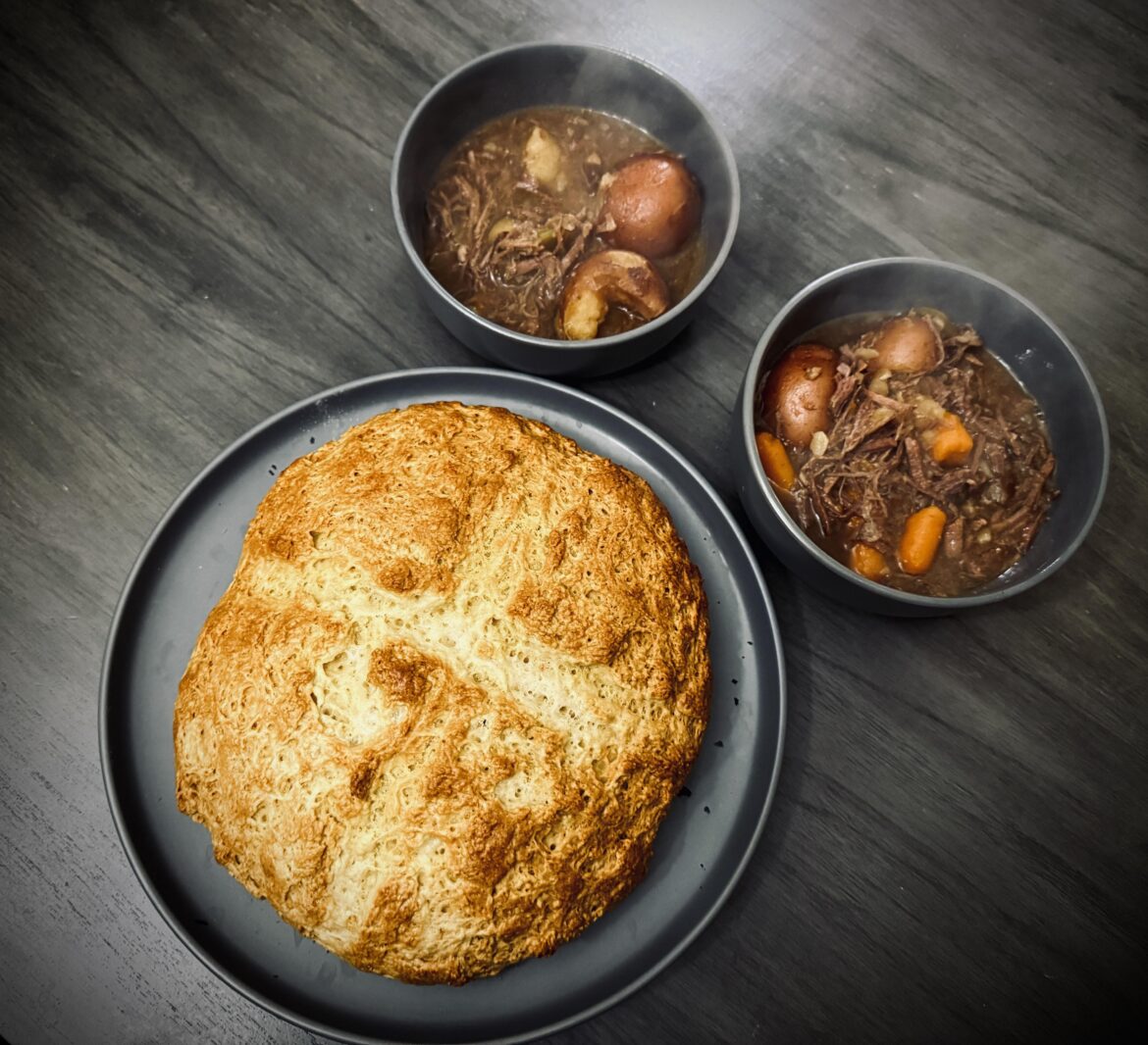 I’ve never baked in my life so I’m starting small, last week was bannock bread, this week Irish soda bread