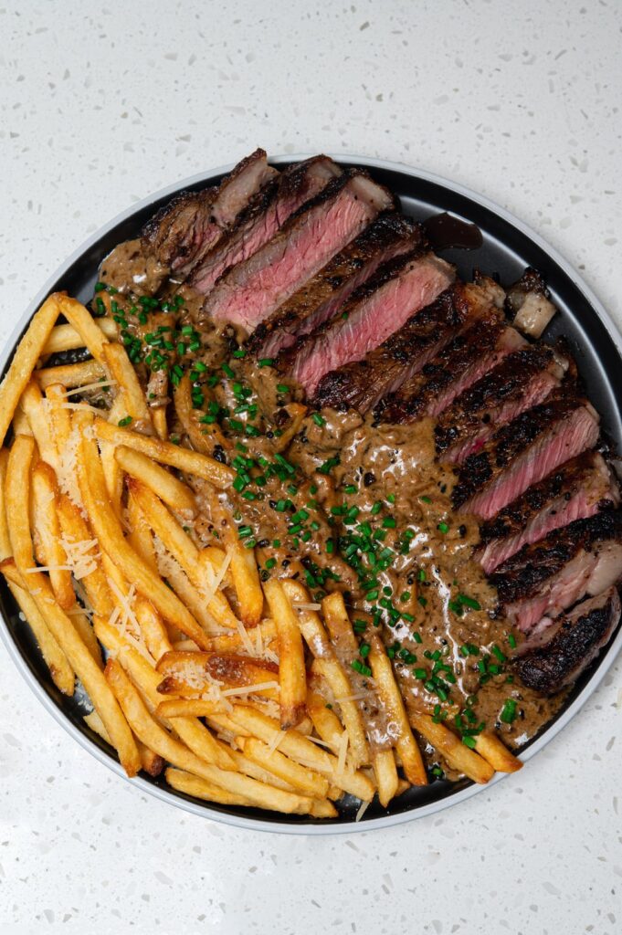 Steak and frites. I think I overcooked the steak a little but was still good.