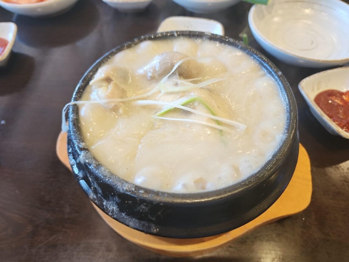 Today’s lunch was perilla-seed ginseng chicken soup Today’s lunch was perilla-seed ginseng chicken soup