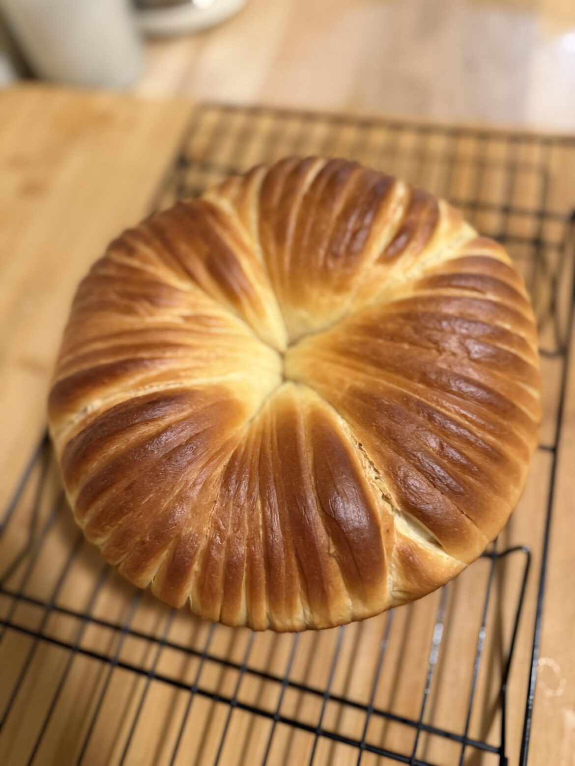 I felt like making something pretty. Cinnamon sugar wool bread.