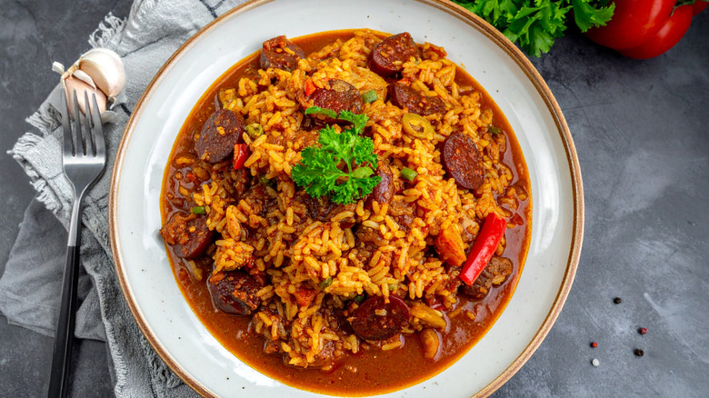 A plate of jambalaya