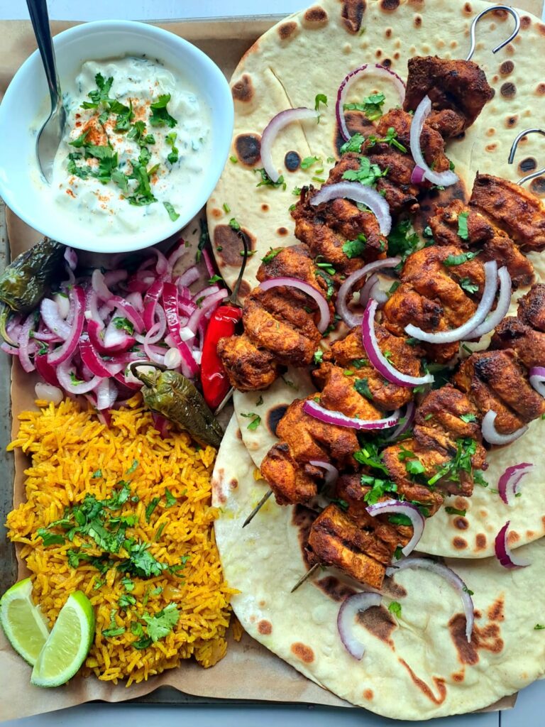 I made chicken tikka kebabs for dinner