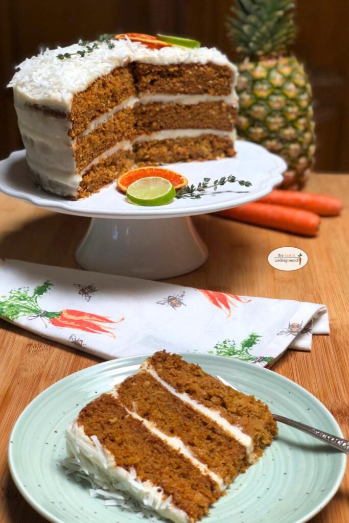 Vegan Pineapple Carrot Cake🥕with cream cheese frosting