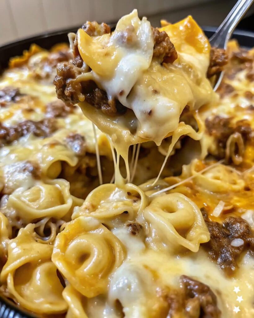 Cheesesteak Tortellini in Rich Provolone Sauce