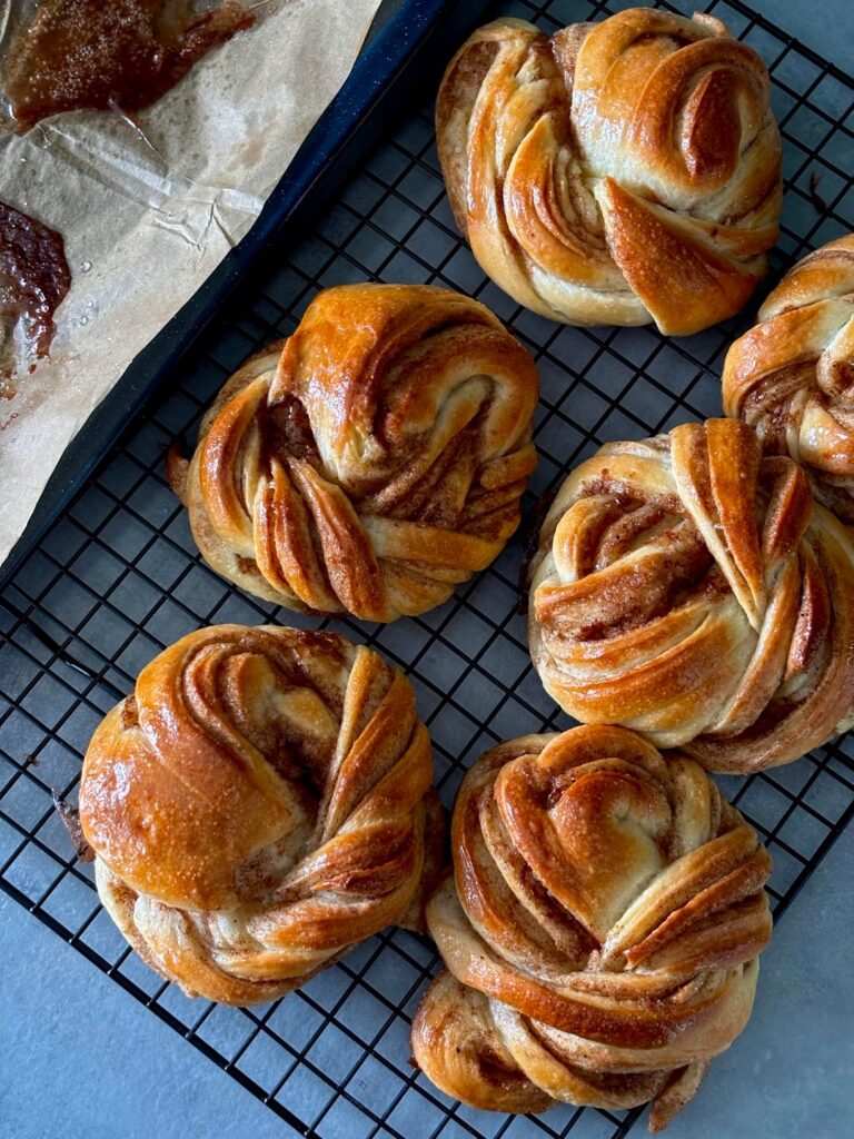 Sourdough cinnamon brioche buns