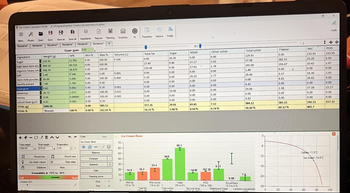 Layers in Ice cream base after ageing