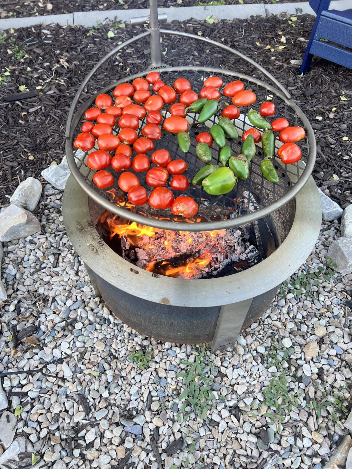 Fire roasted salsa prep