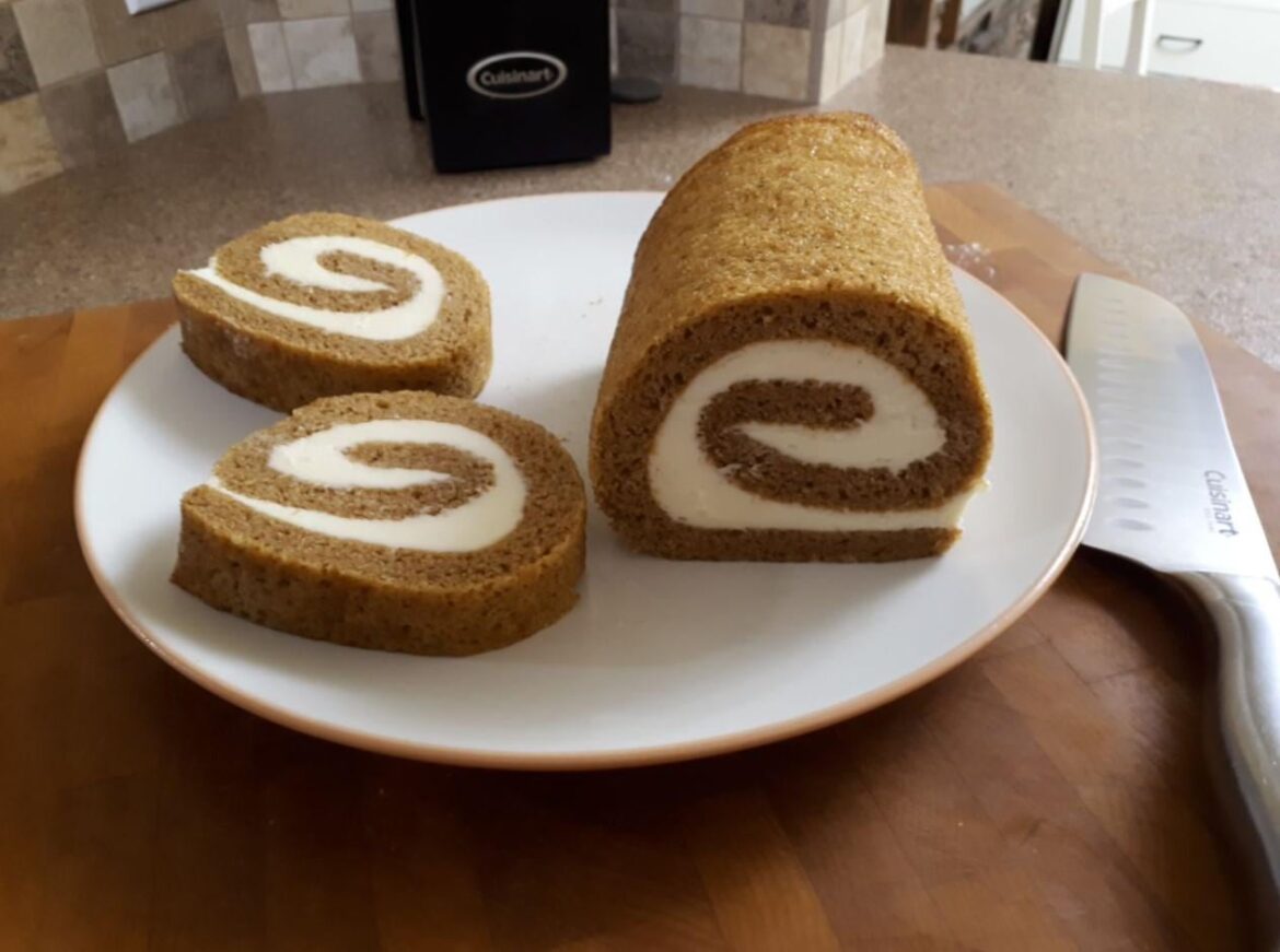 My wife and I tried making a pumpkin roll for the first time. Pretty proud of it!