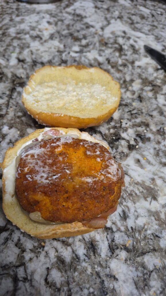 Aldi's spicy patties are no joke! Med is ove