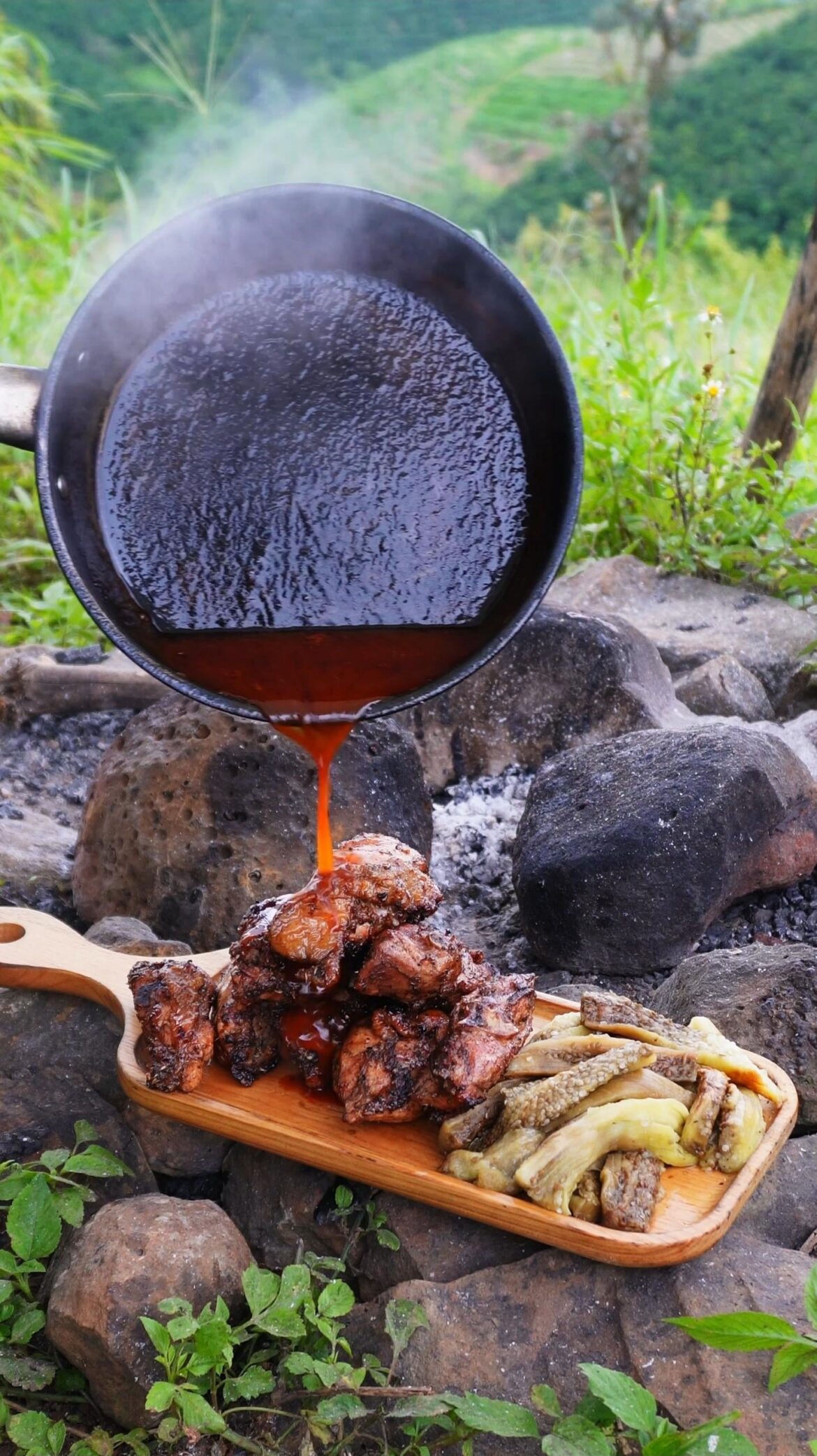 Grilled chicken thighs