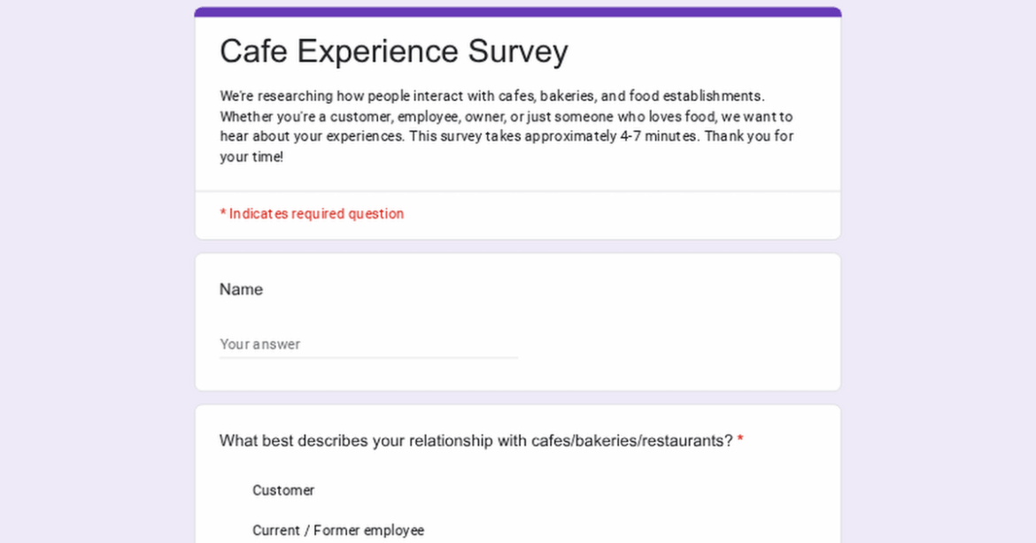 5-min survey on technology & operations
