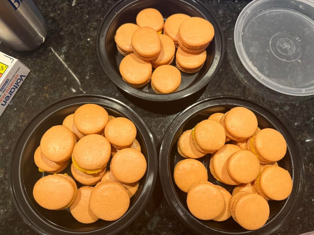Mango lassi macarons
