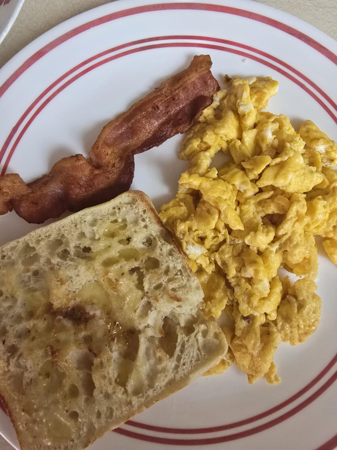 Cage free eggs cooked in bacon grease