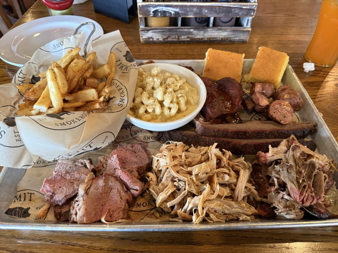 Was on vacation in Mt Pleasant, MI and stopped at a smokehouse in town. This whole plate was $45
