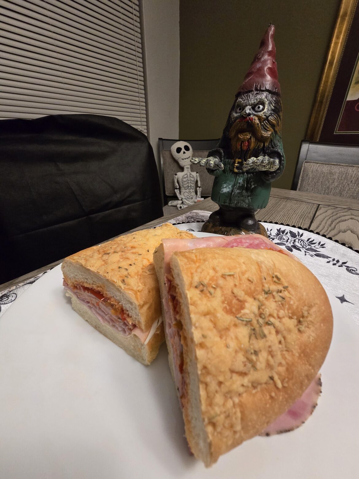 Jersey Mike #13 with red relish and the rosemary bread.