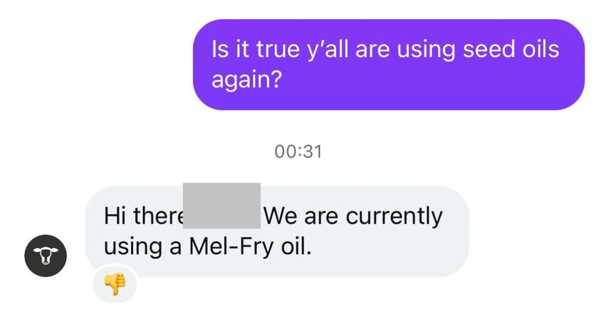 Hopdoddy quietly switched back to seed oils