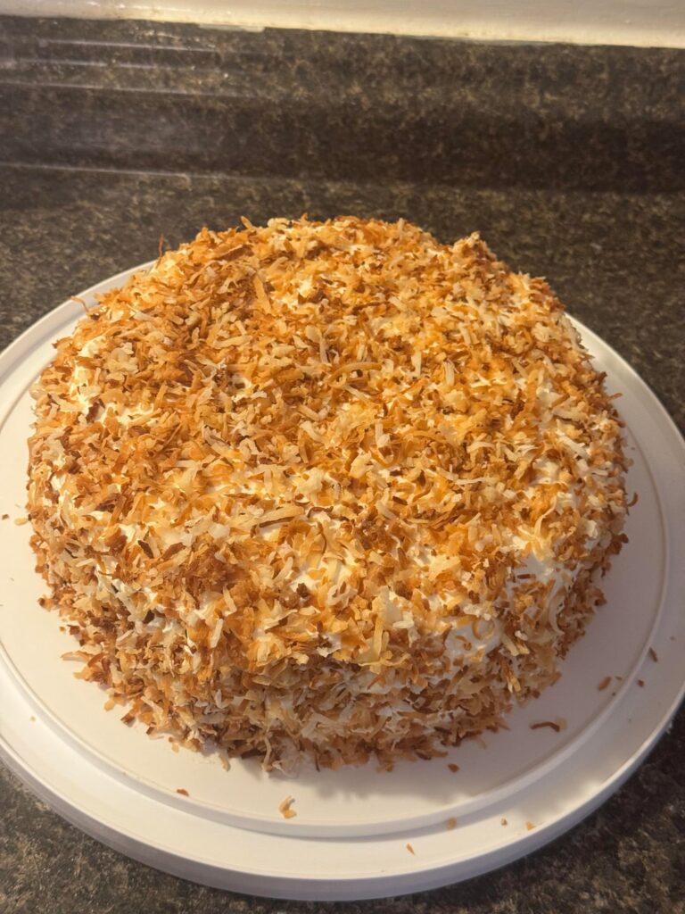 Made my first ever tiered cake for my moms birthday