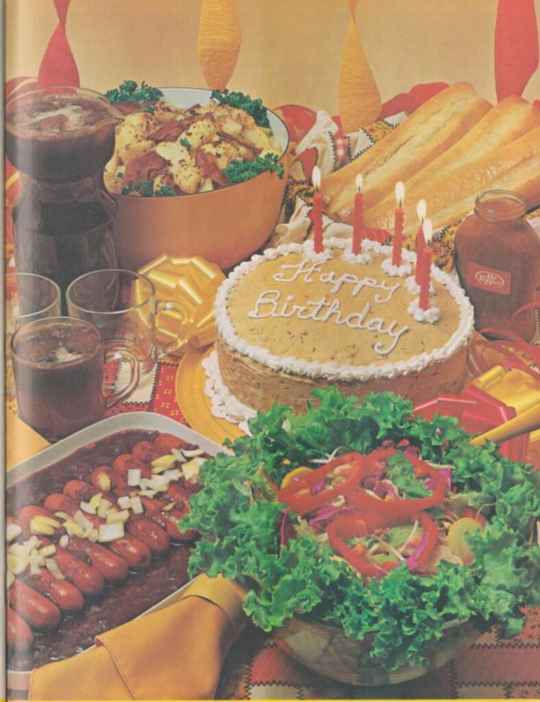A Birthday Menu from Teen Magazine, March 1977.