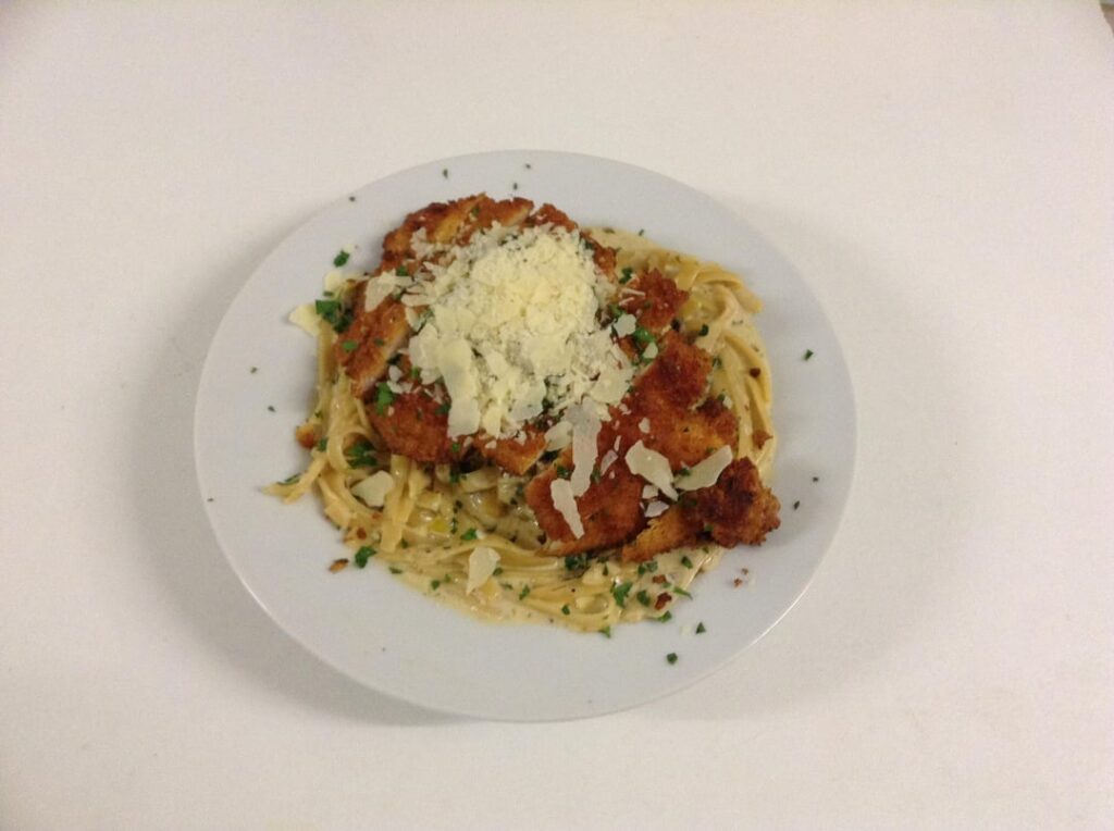Creamy Chicken Fettuccine and mushroom Alfredo