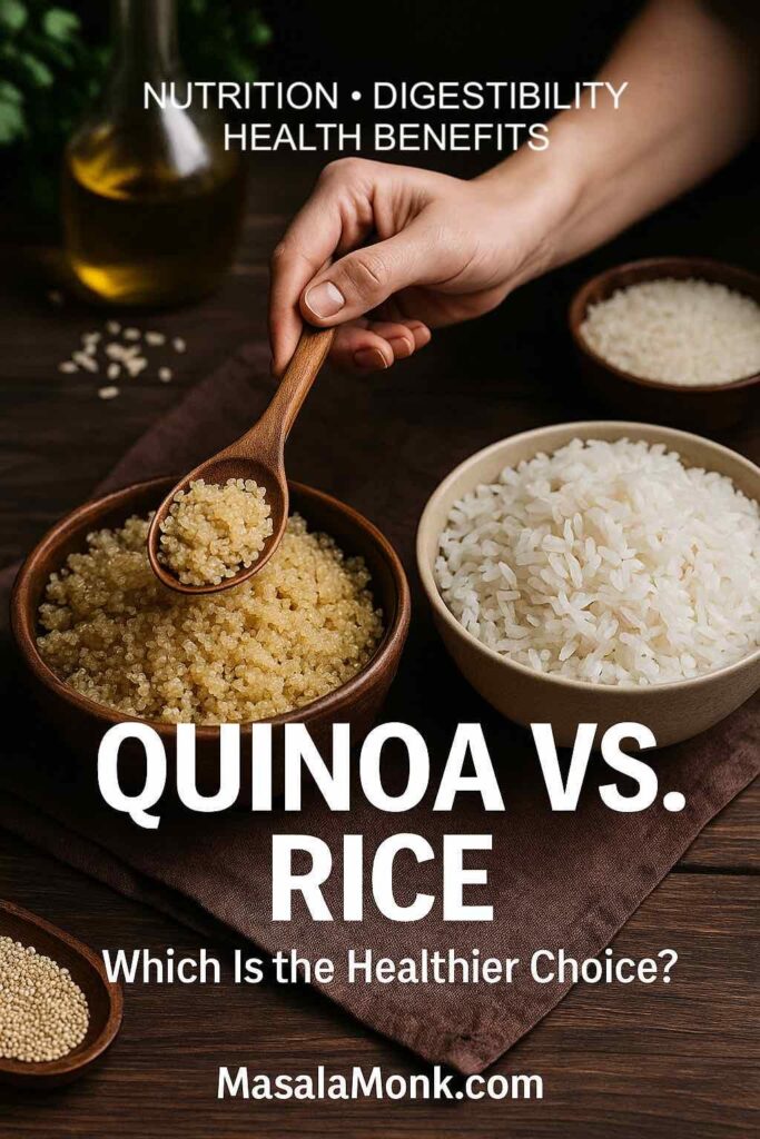 Quinoa vs. Rice on a WFPB plate: protein, fiber, GI, and an easy resistant-starch tweak
