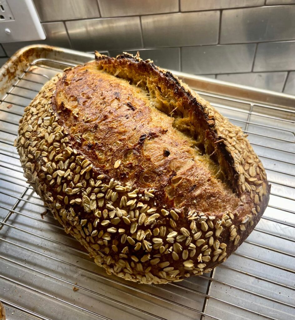 Honey Oat Pumpkin Porridge Sourdough 🎃