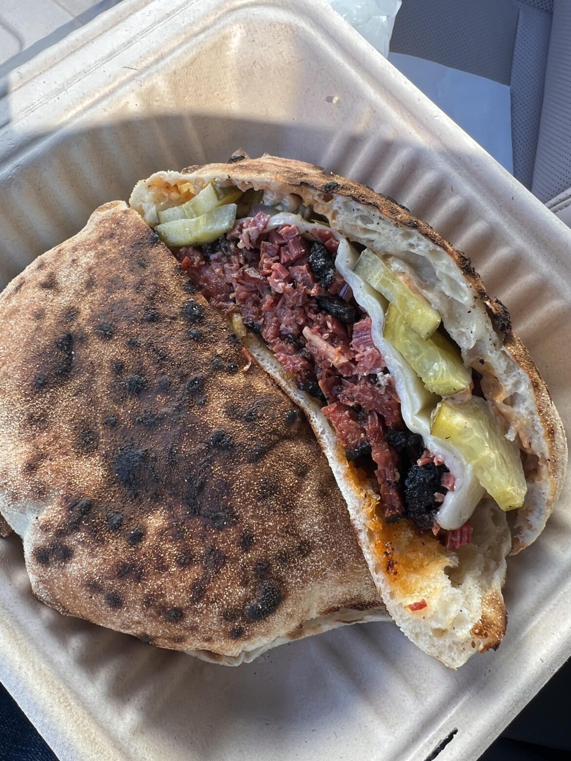 The basturma sandwich from III Mas Bakery, Glendale