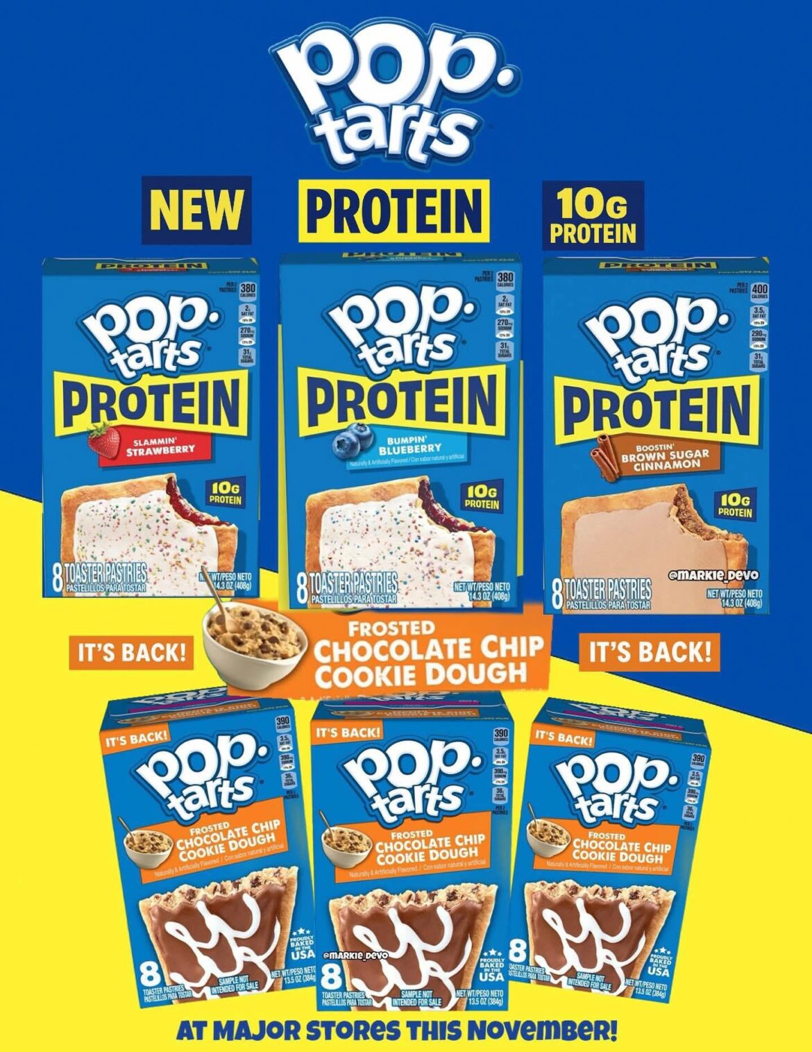 new Pop Tarts Protein… I don’t know about this one.. 380-400 calories for only 10g of protein does not seem like a good trade-off to me.