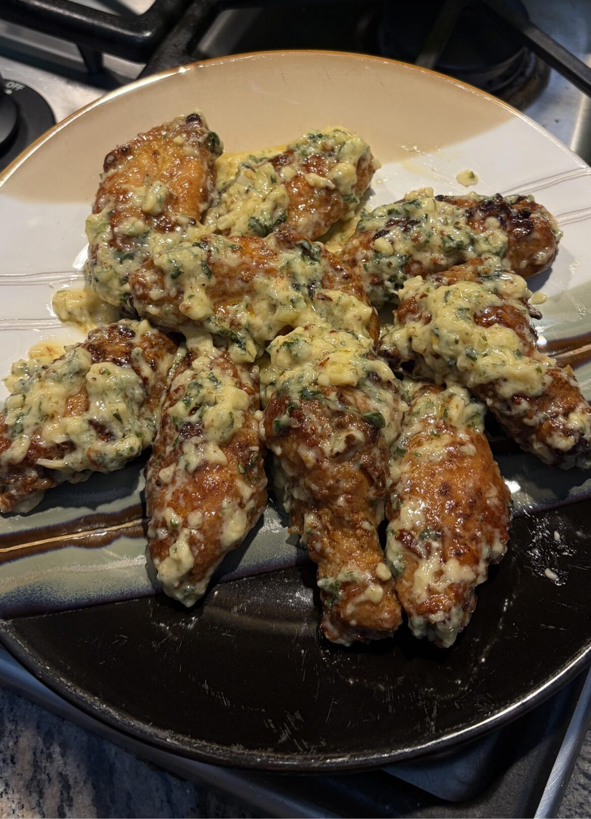 Garlic parm wings! They were so damn good