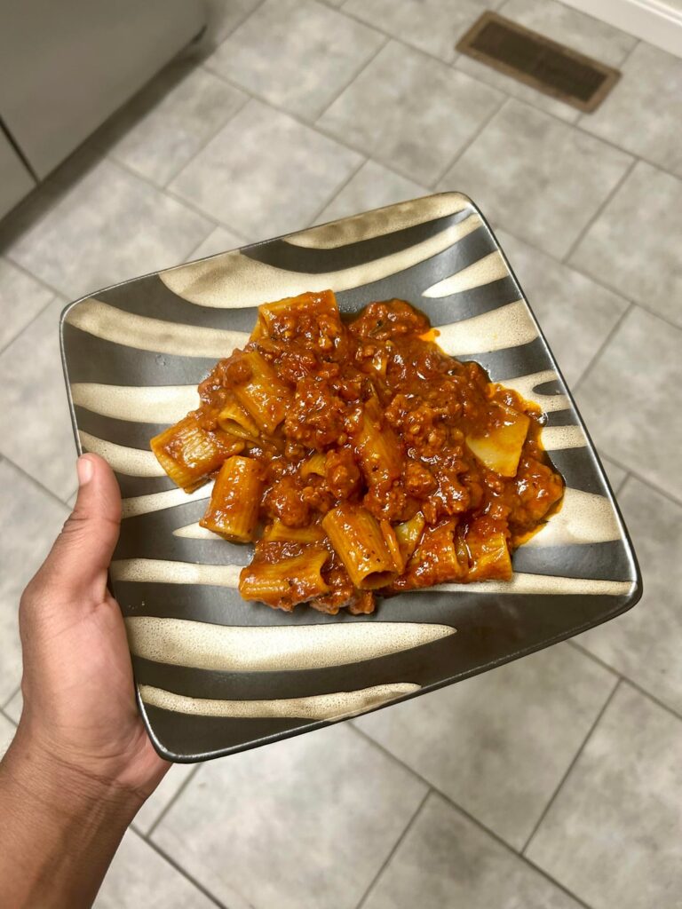 Rigatoni diavolo al Brie di Tartufo (an arrabbiata that studied abroad in France)