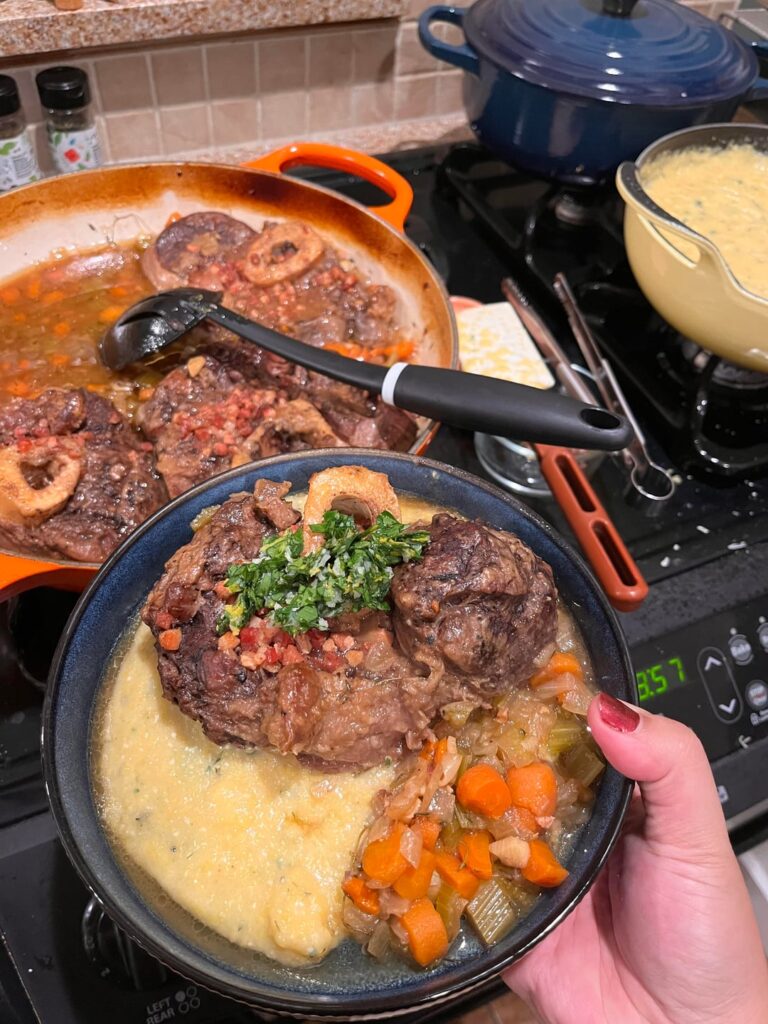 Osso buco and herbed polenta 🤌