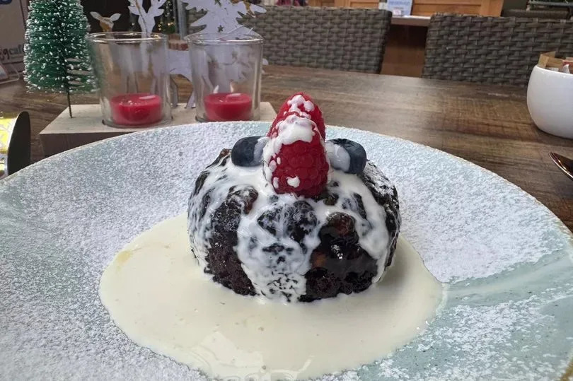Sticky toffee Christmas pudding