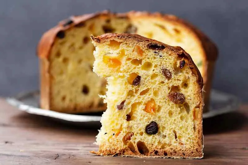 Panettone (Italian Christmas cake), sliced