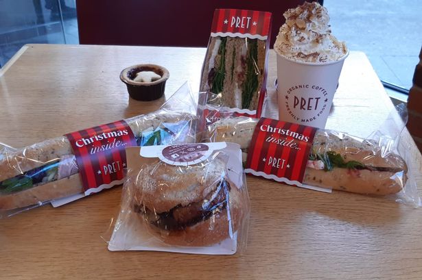 A selection from Pret's Christmas menu