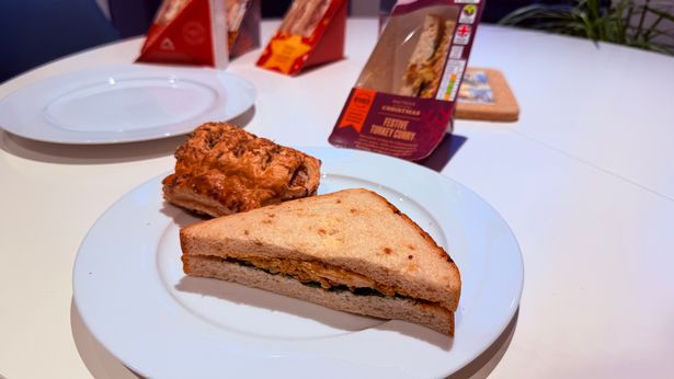 The M&S sausage roll and Waitrose's curry sandwich