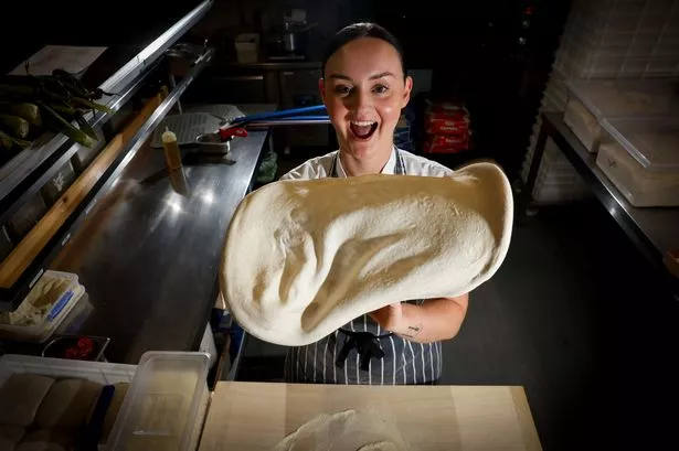 Pizza chef Laura Stone at her business Laura's Pizza in Bishopston, Bristol