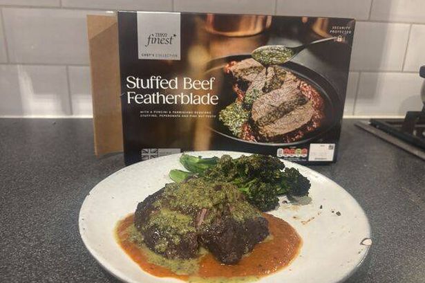 Plated beef with broccoli 