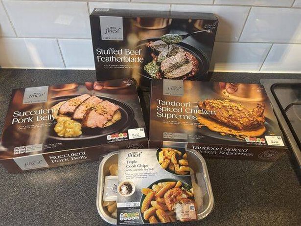 Three Tesco meals in packaging