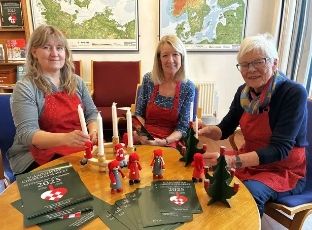 From left, Charlotte Theill, Dorthe Hostick and Hanne Hamilton with some of the gifts and decorations that have just arrived from Denmark for the Hull Danish Church market