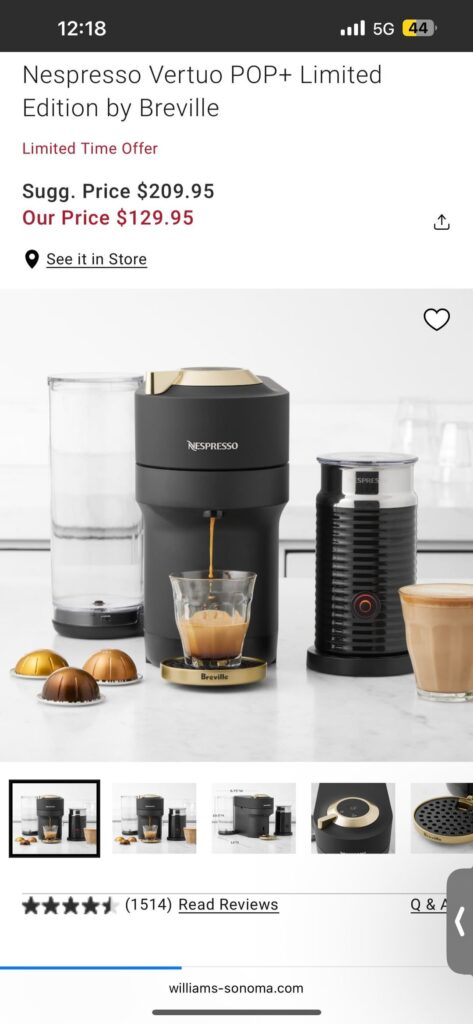 Difference in Nespresso