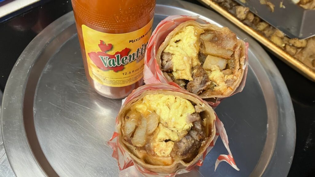 I traveled home today and had a couple of Sobieski/Chucky’s Punch then decided I needed a breakfast burrito… so I made two.