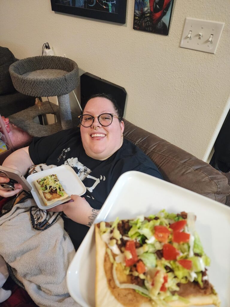 Taco Pizza 2 of 3 pizzas for Halloween movie marathon!