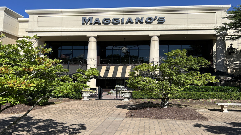 The exterior of a Maggiano's restaurant