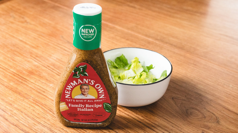 Newman's Own italian dressing with lettuce bowl