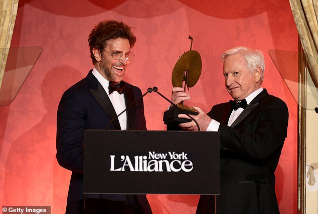 Cooper impressed attendees with his French speech as he presented the Trophée de L'Alliance to hotelier Paddy McKillen on Thursday